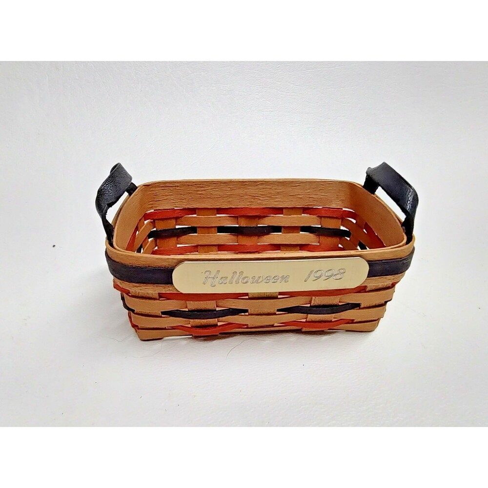 Vintage MBH Miniature Collectable Halloween Basket Woven 1998 Rectangle